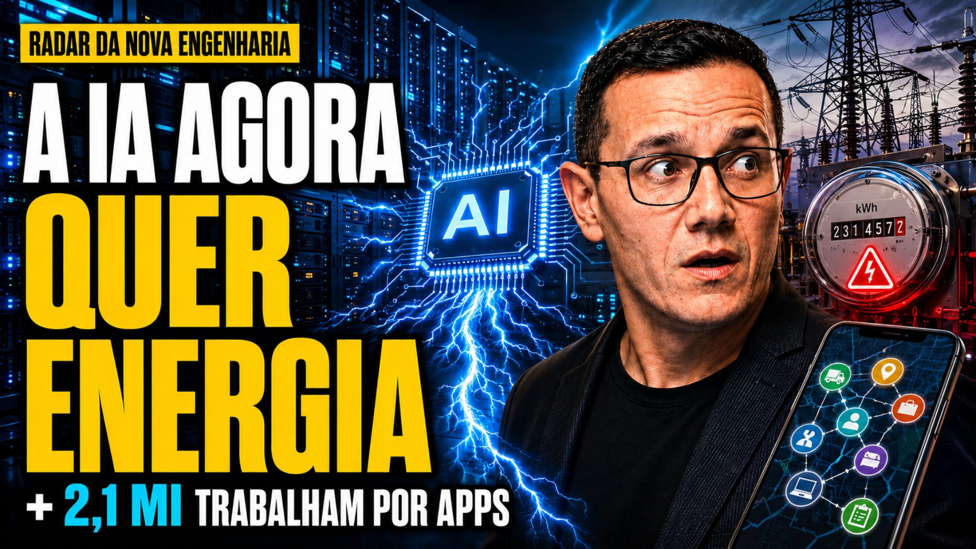 Inteligência artificial, investimento em energia e trabalho por aplicativos