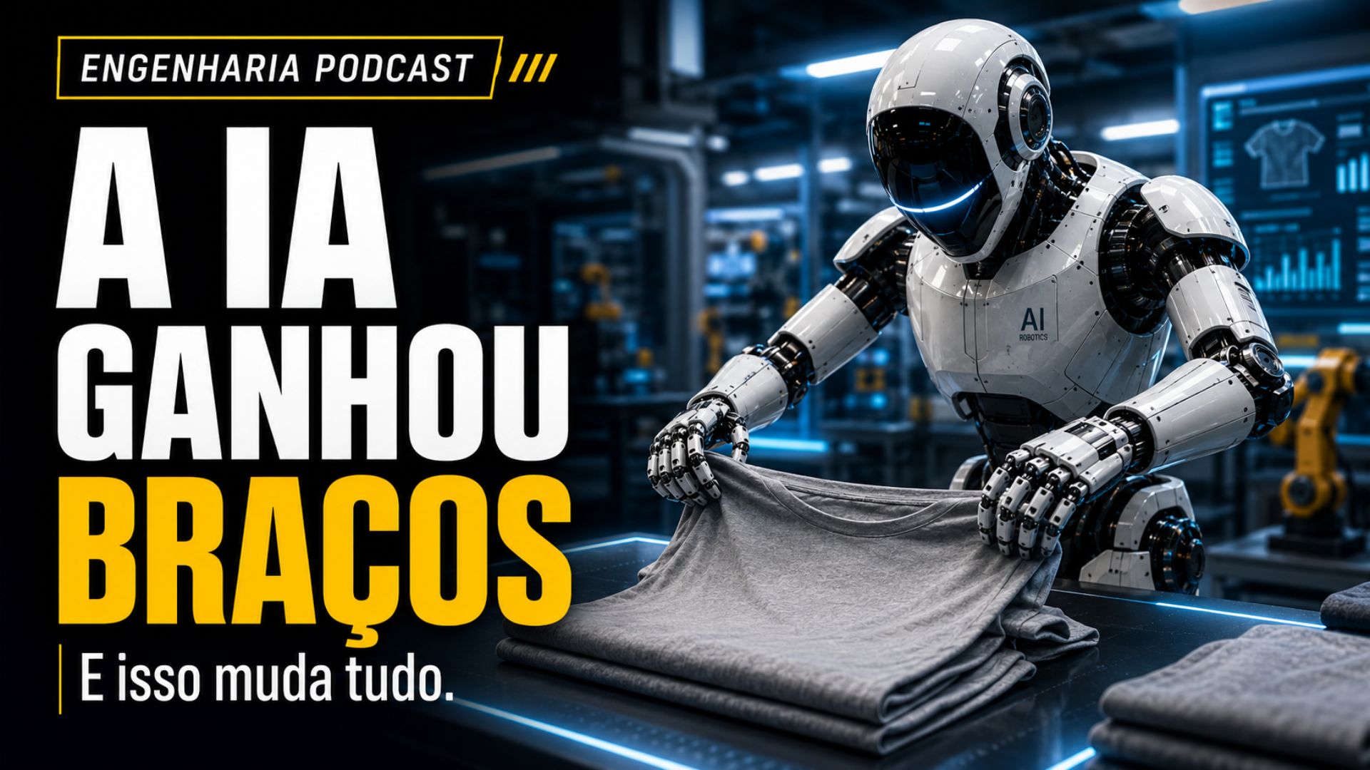 Robô usando inteligência artificial física para aprender a dobrar roupas