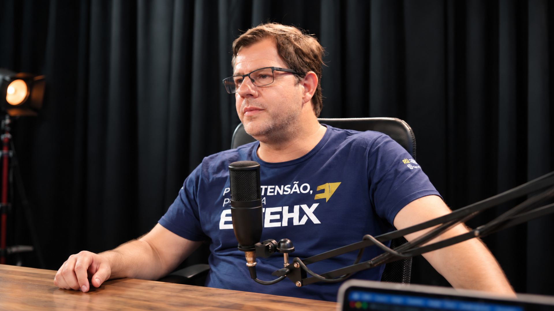 Ernani, CEO da EVEHX, durante entrevista sobre protensão no Engenharia Podcast